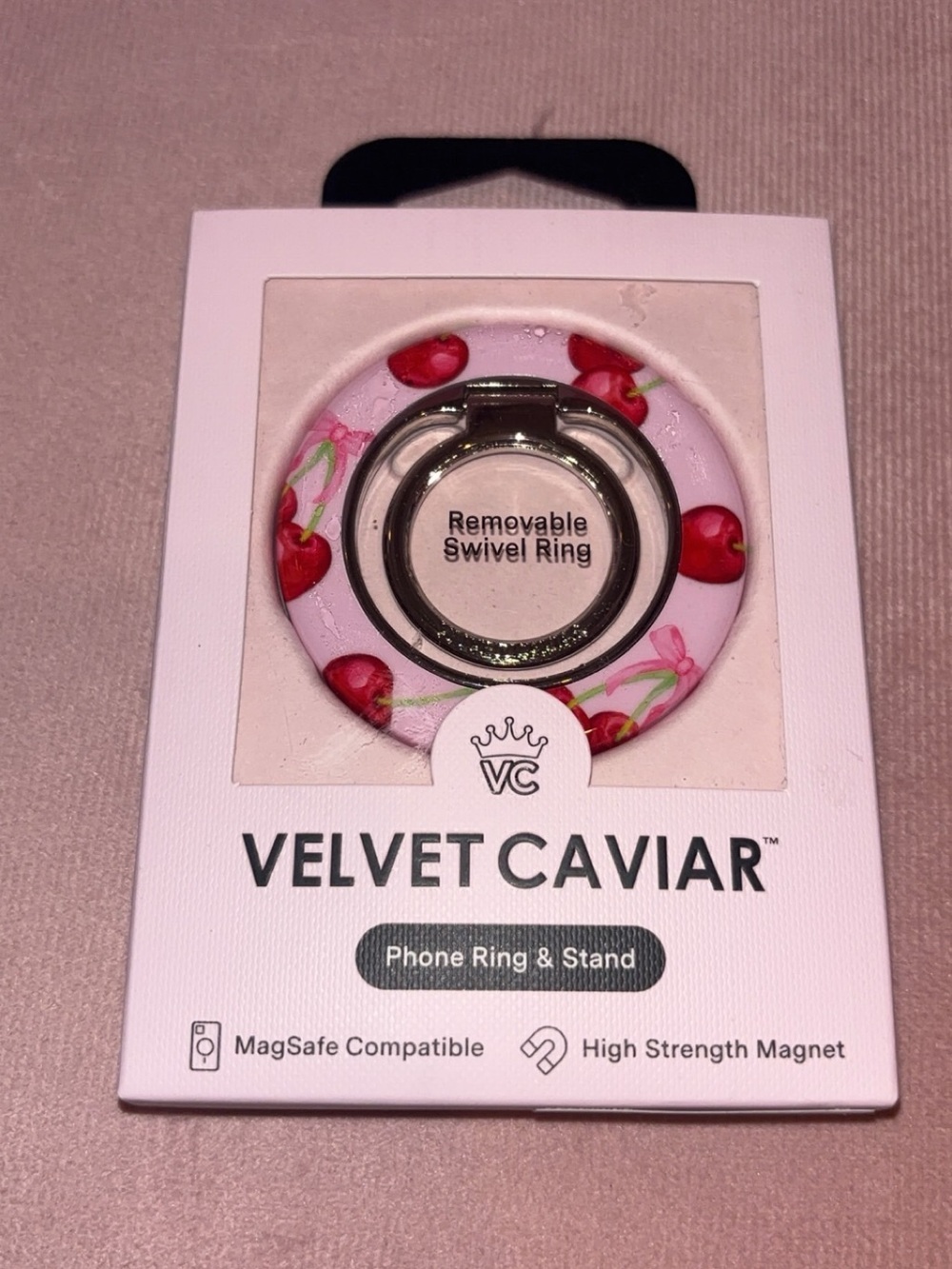 Velvet Caviar Sweet Cherry Phone Ring & Stand